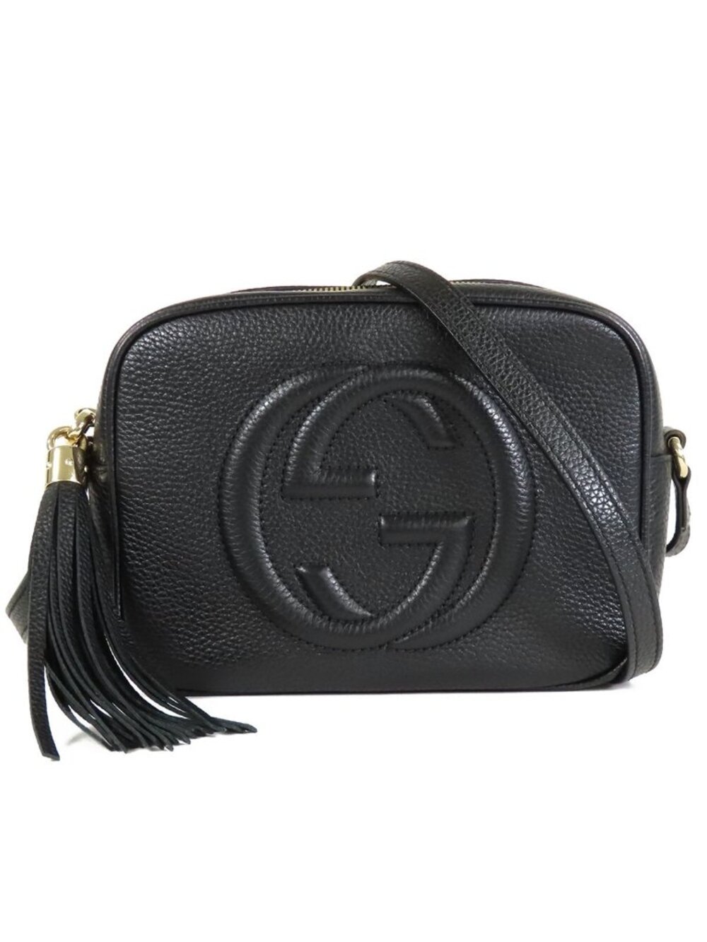 Gucci Soho Small Disco Black Leather Fringe Shoulder Bag